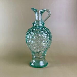 Vintage Vetreria Etrusca Seafoam Blue Hobnail Cruet | Made in Italy